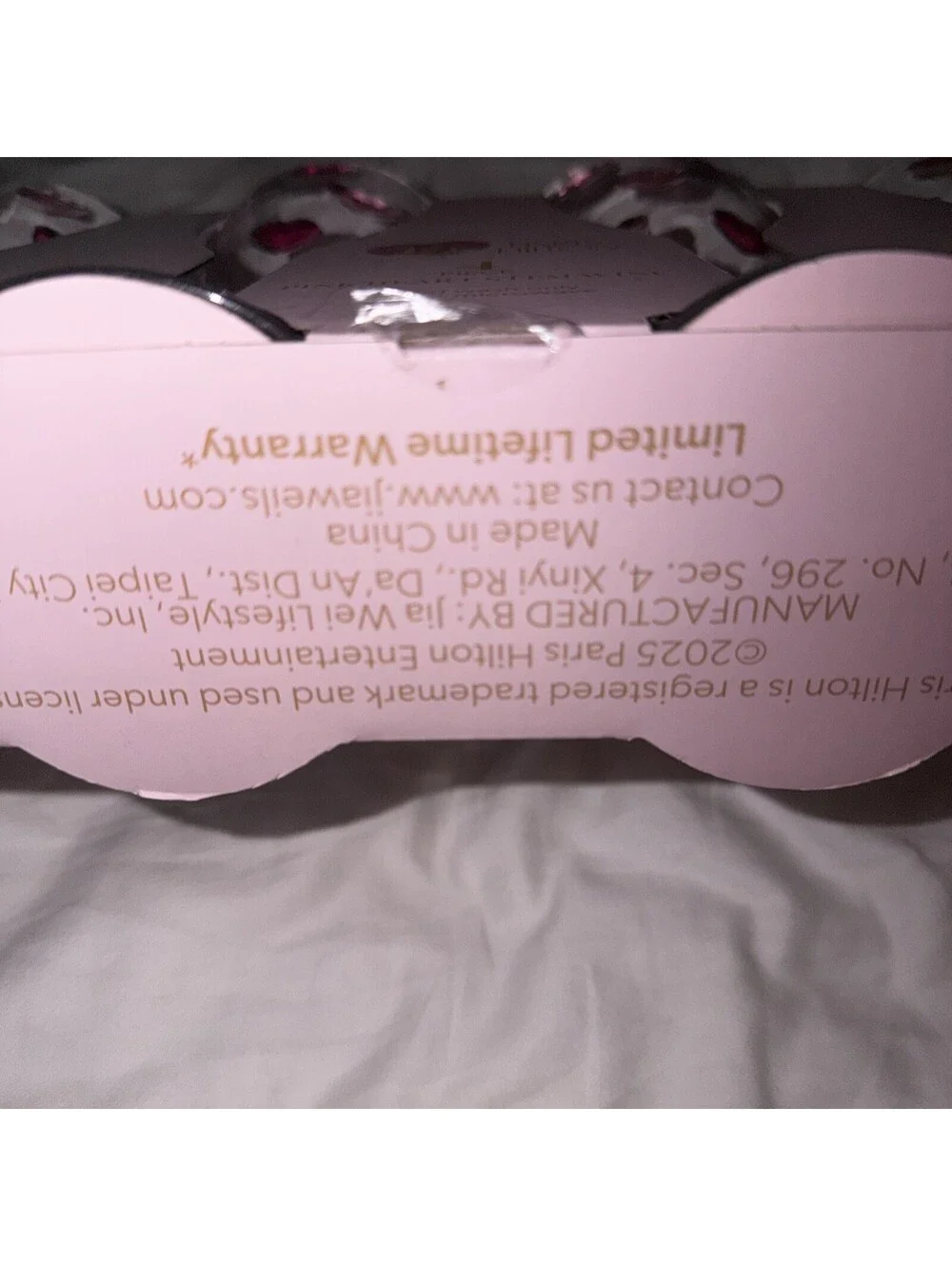 Paris Hilton  Pink Heart Stem Wine  cups Set 4 Piece plastic ware